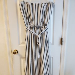 White and Black striped dress size 2x